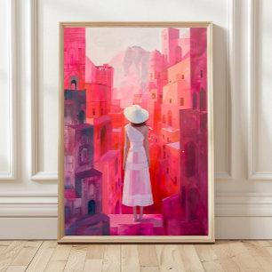 Ölgemälde Druck Frau, Wohnkultur Impasto Conte Poster