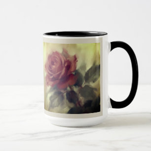 "Ölgemälde einer einzelnen Rose"  Tasse