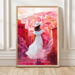 Ölgemälde einer Frau Impasto-Druck, Frauenplakat Poster