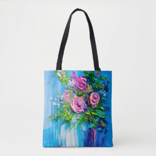 Ölgemälde eines Rosenbouquets. Impressionistischer