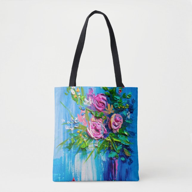 Ölgemälde eines Rosenbouquets. Impressionistischer (Vorderseite)