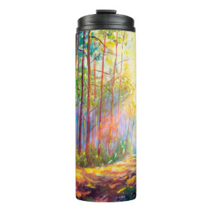 Ölgemälde herrlicher Wald im Herbst, landschaftlic Thermosbecher