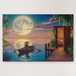 Ölgemälde im tropischen Paradies Puzzle