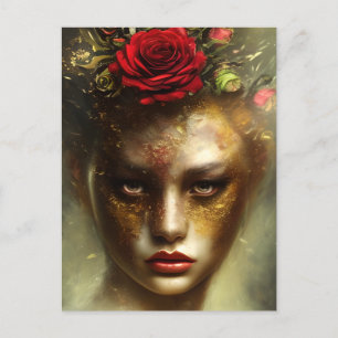 Ölgemälde im Vintage-Look mit verbrannten Kanten F Postkarte