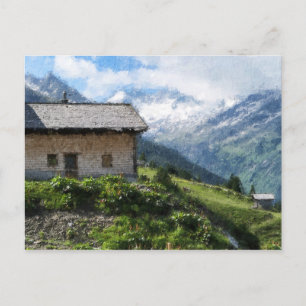 Ölgemälde Leinwand des österreichischen Tirols Postkarte