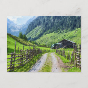 Ölgemälde Leinwand des österreichischen Tirols Postkarte