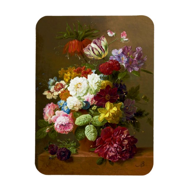 Ölgemälde mit Vintage-Blumen Magnet (Vertikal)