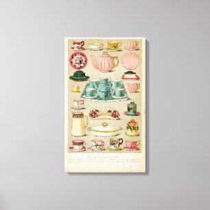 Ölgemälde mit Vintagen Geschirr Leinwanddruck