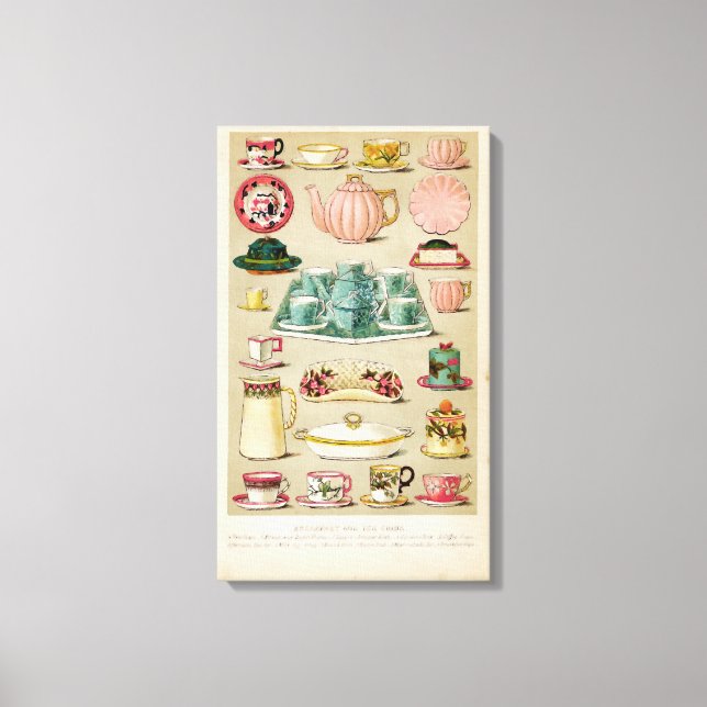 Ölgemälde mit Vintagen Geschirr Leinwanddruck (Vorderseite)