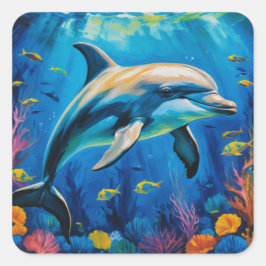 Ölgemälde Quadratischer Aufkleber