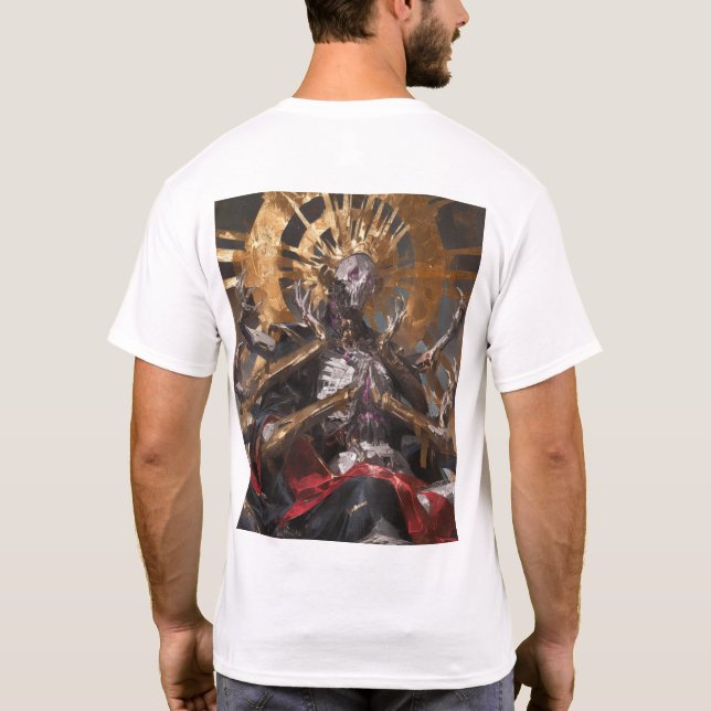 Ölgemälde Satanic Saint Hyper-Realismus T-Shirt (Rückseite)
