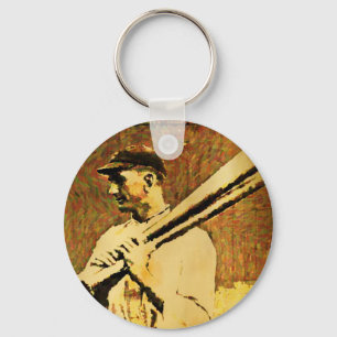 Ölgemälde-Schlüsselanhänger mit Vintage-Baseballsp Schlüsselanhänger