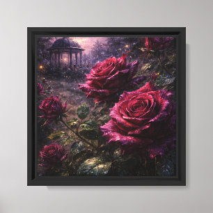 Ölgemälde 'Velvet Rose Garden Twilight' Leinwanddruck