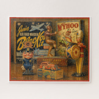 ÖLGEMÄLDE VON ALTEN SPIELEN UND SPIELZEUGEN PUZZLE