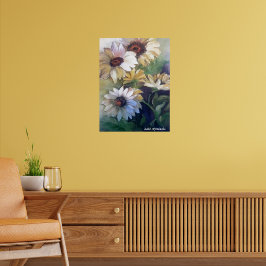 Ölgemälde von gelben Gänseblümchen danke Karte Poster