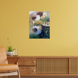 Ölgemälde von gelben Margeriten Dankeskarten Poster