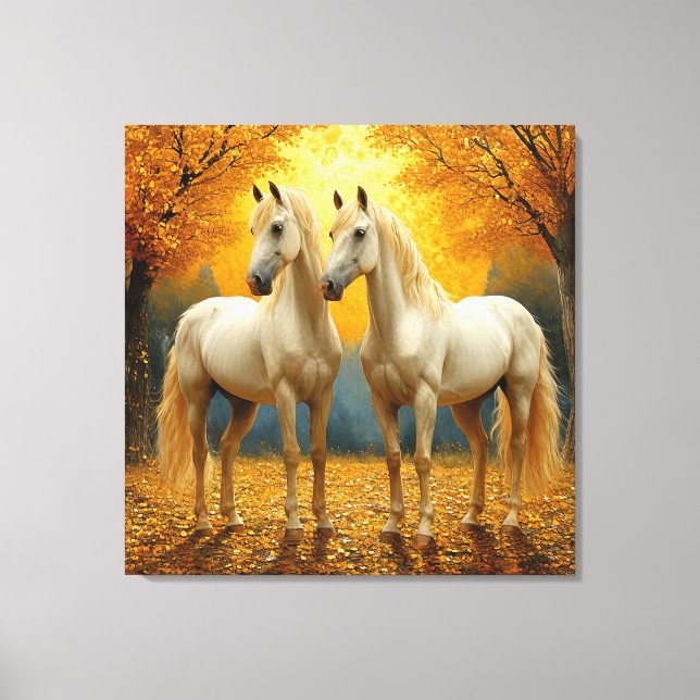 Ölgemälde von Graseful Horses Leinwanddruck (Vorderseite)