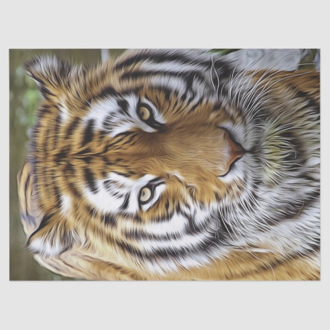 Ölgemälde von Tiger Seidenpapier (Vorderseite)