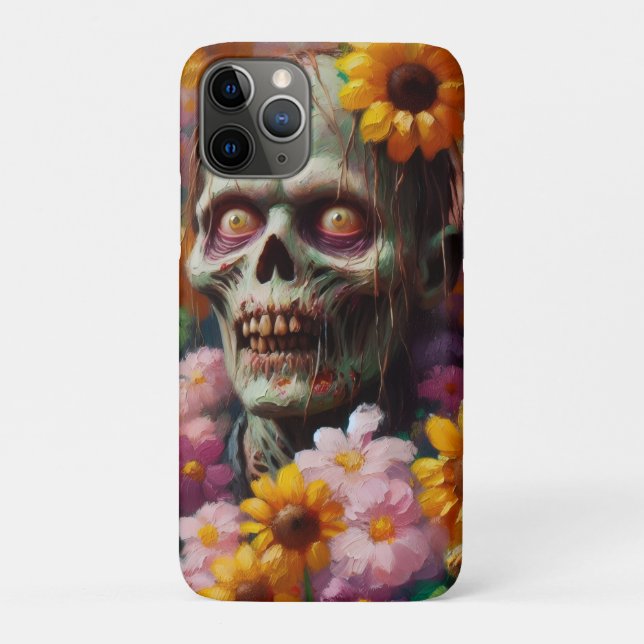 Ölgemälde von Zombie im Halloween-Blume Case-Mate iPhone Hülle (Rückseite)