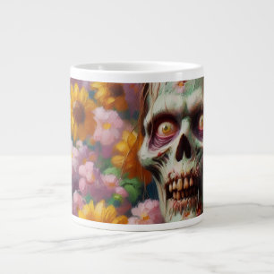 Ölgemälde von Zombie im Halloween-Blume Jumbo-Tasse