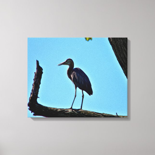 Ölgemäldeart Große blaue Heron-Leinwand Leinwanddruck (Vorderseite)