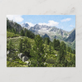 Ölgemäldebild der österreichischen Alpen. Postkarte