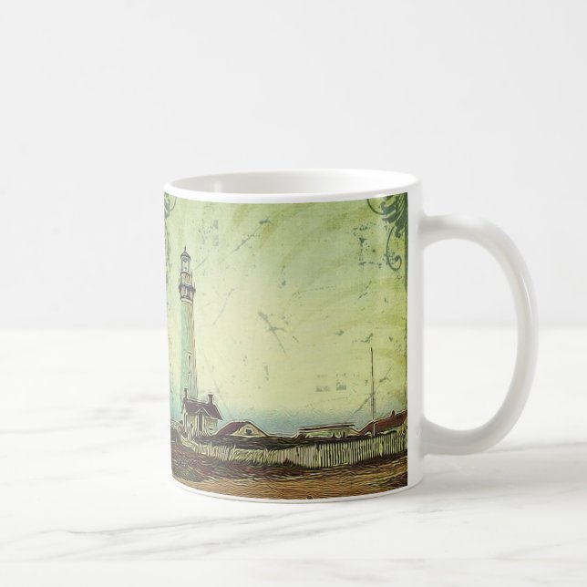 Ölgemäldeküsteseestrand Leuchtturm Tasse (Rechts)