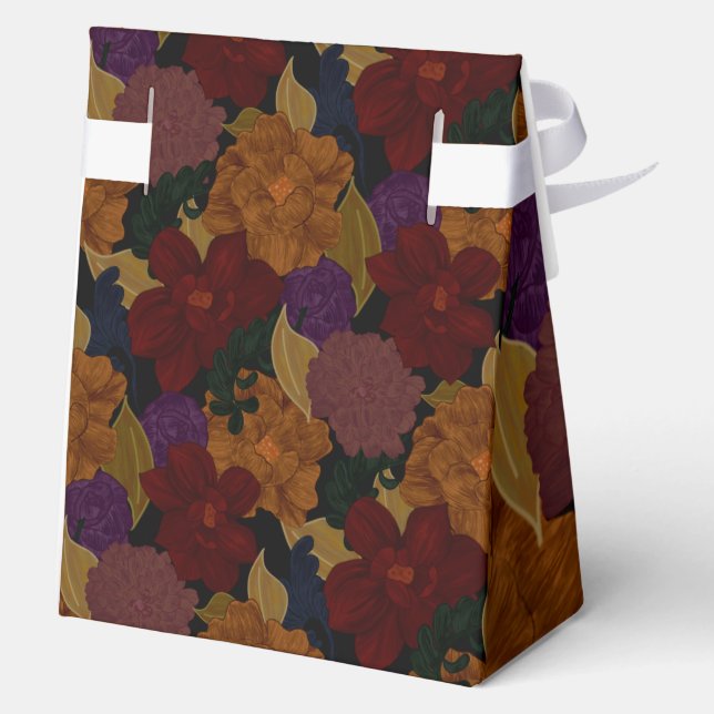 Ölgemalte Blume Geschenkschachtel (Rückseite)