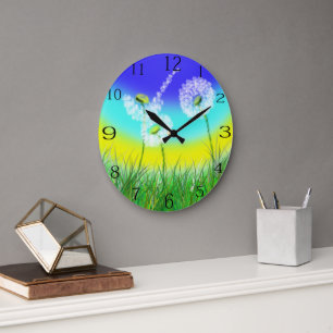 Ölgemalte Leuchte, Weed Clock, Große Wanduhr
