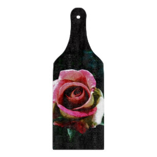 Ölgemalte Rose Schneidebrett