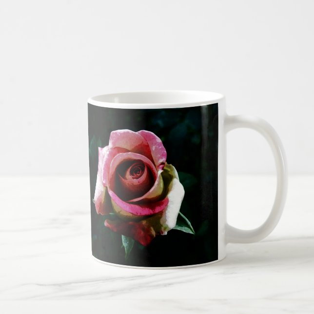 Ölgemalte Rose Tasse (Rechts)