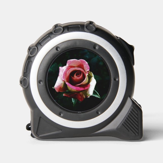 Ölgemalte rote Rose Maßband (Vorderseite)