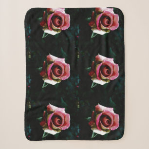 Ölgemalte rote Rose Sherpadecke