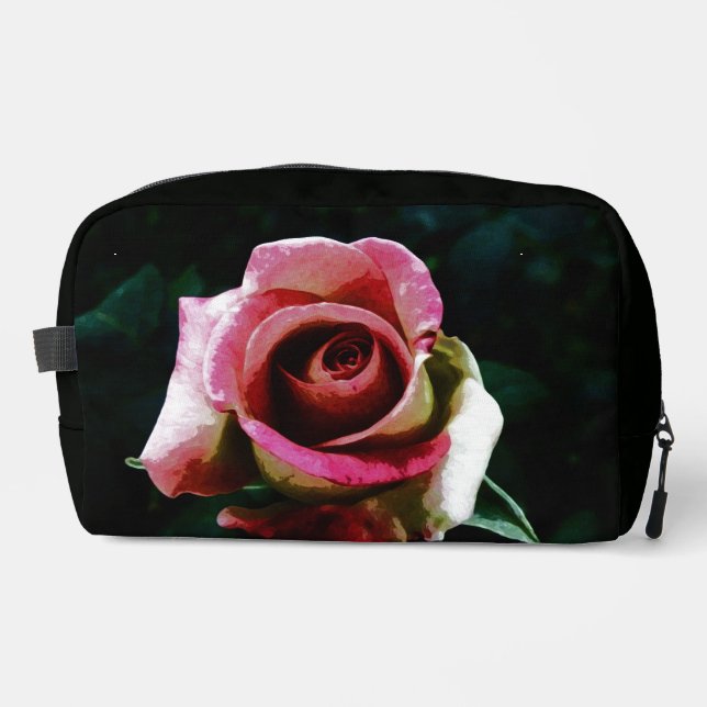 Ölgemalte rote Rose Waschbeutel (Vorderseite)