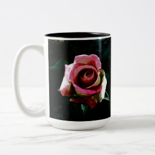 Ölgemalte rote Rose Zweifarbige Tasse