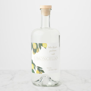Ölgemalte Zitronenflasche Alkoholflaschenetikett