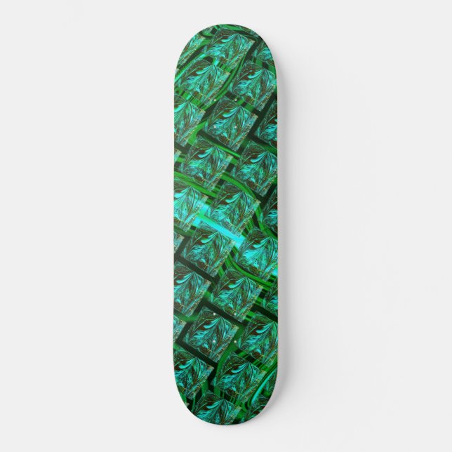 'Olhos azuis enquadrados', imagem riscada, borrada Skateboard (Vorderseite)