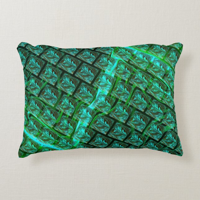 'Olhos azuis enquadrados', riscos esvertöos. Dekokissen (Vorderseite)