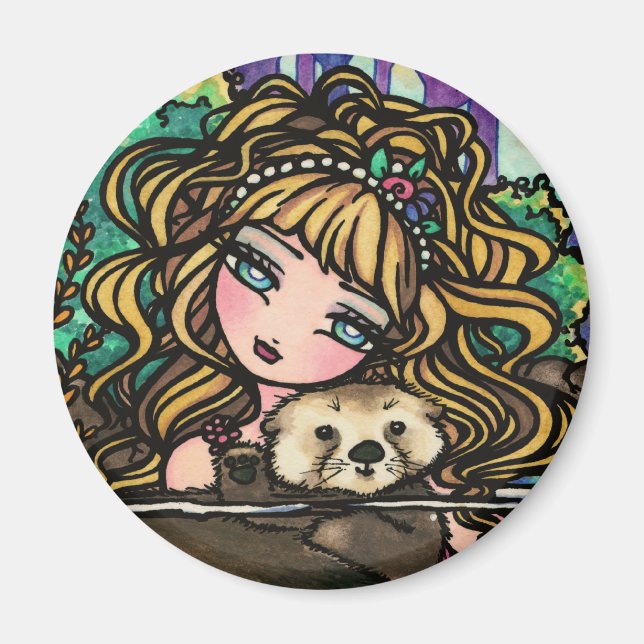 "Oliana's Otter Fantasy Mermaid Sea Otter Fairy" Magnet (Vorne)