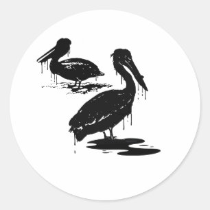 Öliges Birds1 Runder Aufkleber