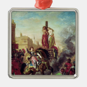 Olinda und Sophronia auf dem Pyre Silbernes Ornament