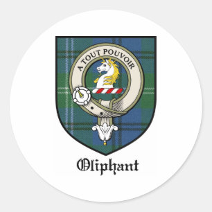 Oliphant Clan Wappen Abzeichen Tartan Runder Aufkleber