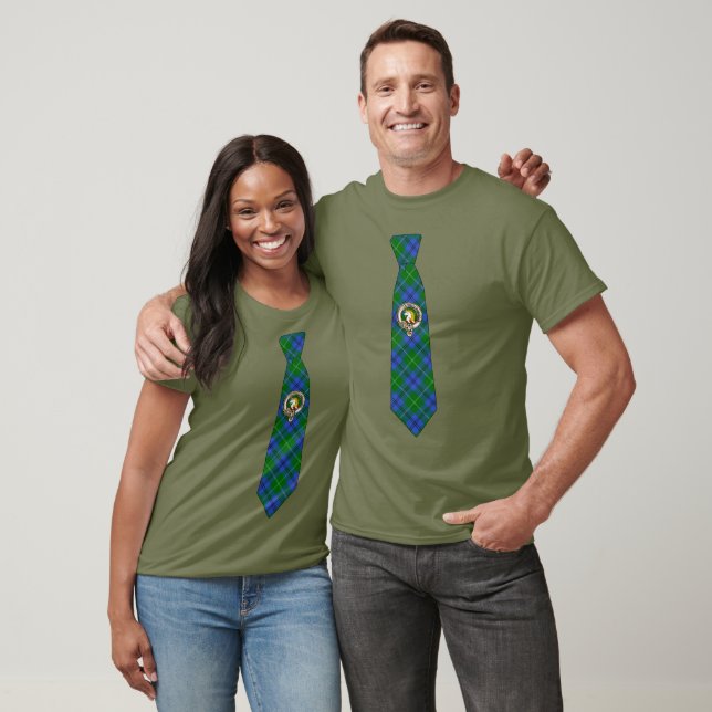 Oliphant Scottish Clan Badge & Tartan Necktie T-Shirt (Unisex)
