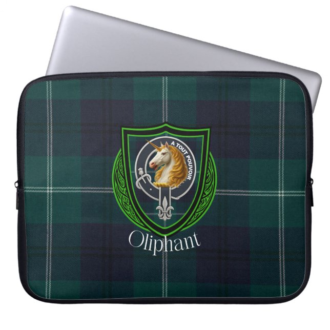 Oliphant Scottish Clan Tartan and Crest  Laptopschutzhülle (Vorderseite)