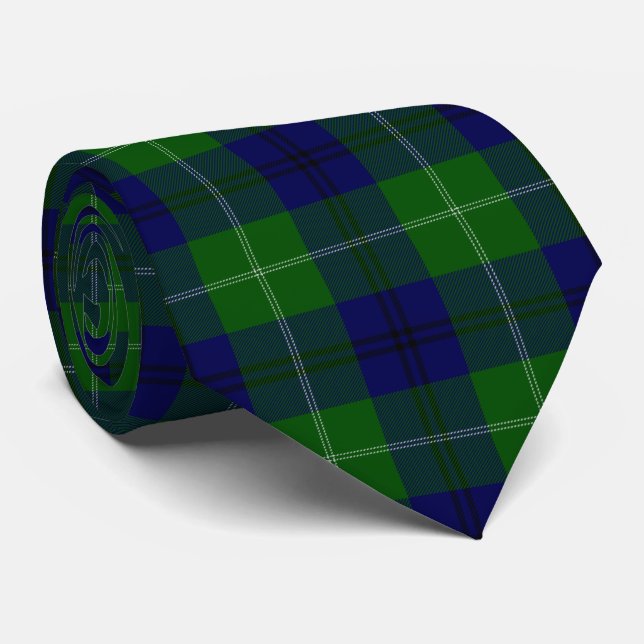 Oliphant tartan blue kariert krawatte (Gerollt)