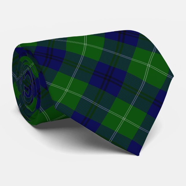 Oliphant tartan blue kariert krawatte (Gerollt)