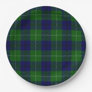 Oliphant tartan blue kariert pappteller