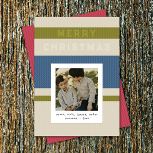 Oliv & Blau gestreift & Instant Foto Weihnachten
