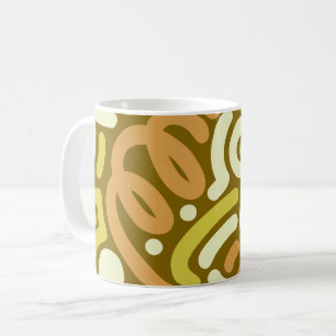 Oliv Doodle-Schleifenmuster Kaffeetasse