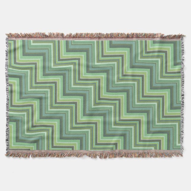 Oliv Green Stripes Pattern Decke (Vorderseite)